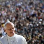 Pope Leo XIV smiles from the popemobile while riding around St. Peter’s Square at the Vatican before his weekly general audience Sept. 23, 2026. (CNS photo/Vatican Media)