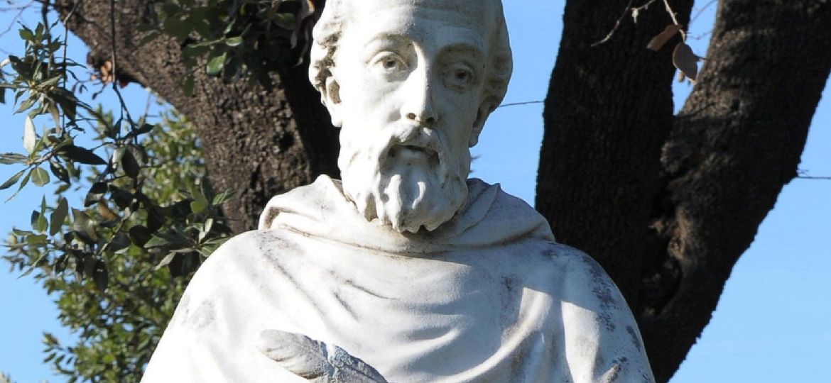 Statue of St. Bernard of Clairvaux pictured in Vatican Gardens