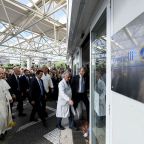 Pope Leo XIV waves as he arrives at Rome's Gemelli Hospital Oct. 13, 2026, ahead of his surgery that afternoon to remove a lung nodule. (OSV News photo/Simone Risoluti, Vatican Media)