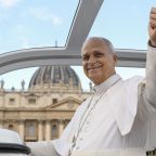 Pope Leo XIV gives the thumbs up as he arrives in his popemobile in St. Peter's Square at the Vatican, Oct. 21, 2026, to hold his first weekly general audience since cancer surgery on Oct. 13. In an Oct. 21 message, the Holy See Press Office announced that Drs. Luigi Carbone and Stefano Margaritora confirmed Pope Leo needs "no further treatment" following his Oct. 13 surgery for lung cancer. (OSV News photo/Simone Risoluti, Vatican Media)