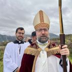 Bishop Fredrik Hansen of Oslo is seen in 2026 photo of the celebrations in honor or St. Sunniva, a patron saint in Norway, on the holy island of Selja, a key site for Norwegian Christianity. As the northern winter approaches, Scandinavia's Catholic Church is witnessing unprecedented growth, with more people turning to the faith in reaction to the region's highly secularized culture. (OSV News photo/Ragnhild Aadland Høen, courtesy of the Catholic Diocese of Oslo)
