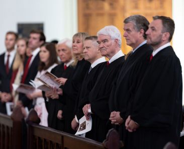 Judges and attorneys attend the Red Mass at the Cathedral of Our Lady of Guadalupe in Dallas on Saturday, September 26, 2026. (Photo by Kevin Bartram)